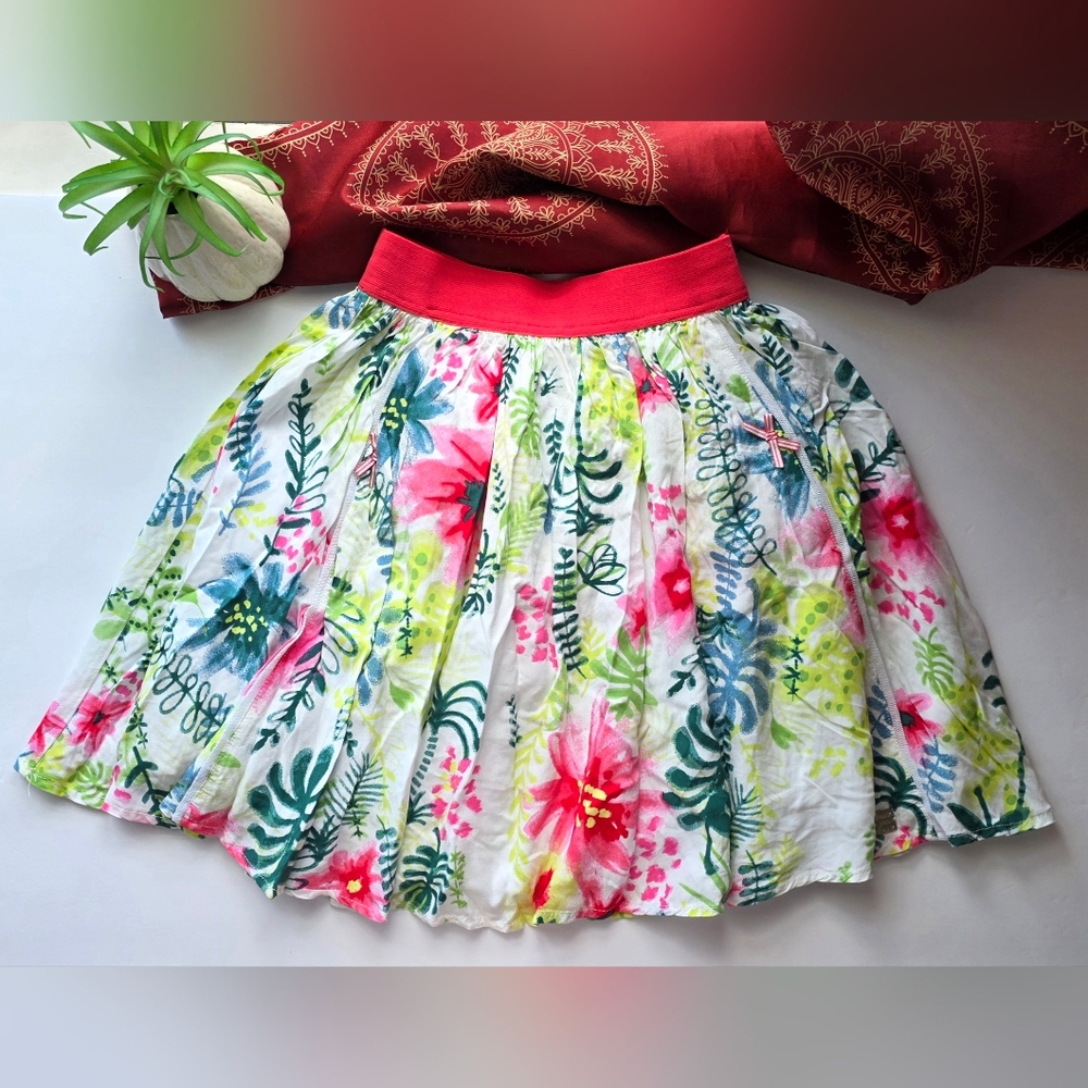 Deux Par Deux Floral Skirt Kids Size 12